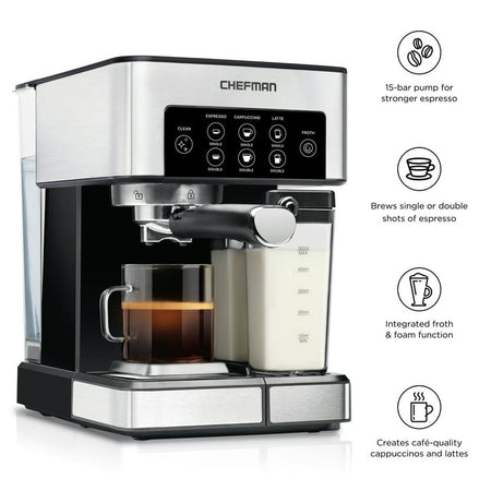 Chefman 1,8 l Barista Pro espressomaskin, rostfritt stål