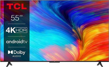 TCL 43P639K  4K Smart TV, HDR, Ultra HD, TV Powered by Android Bezeless design (Freeview Play, Game Master, Dolby Audio, HDR 10 compatible with Google assistant & Alexa) [Energy Class F]